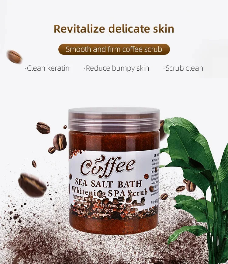 Coffee Body Scrub Exfoliating Salt Cream for Cellulite - 350g Scrubs Treatments Tidesmit