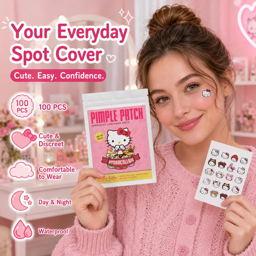 100PCS hello kitty Acne patches, facial acne patches, hydrogel acne removal patches, concealer