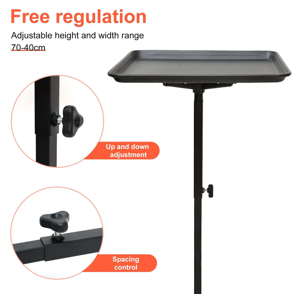 Barber Salon Tray | Adjustable 360-Degree Rotating Black Stand Massage Chairs Tidesmit