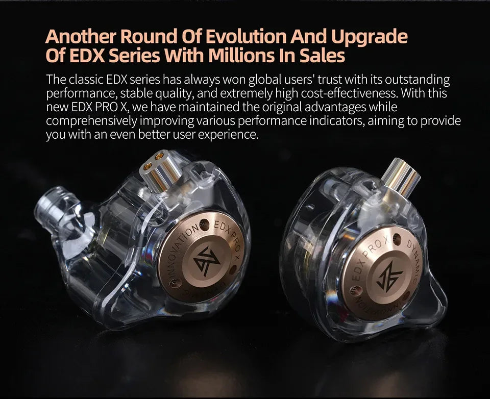 KZ EDX Pro X In-Ear Monitors - HiFi Bass Wired Earbuds | Tidesmit Tidesmit