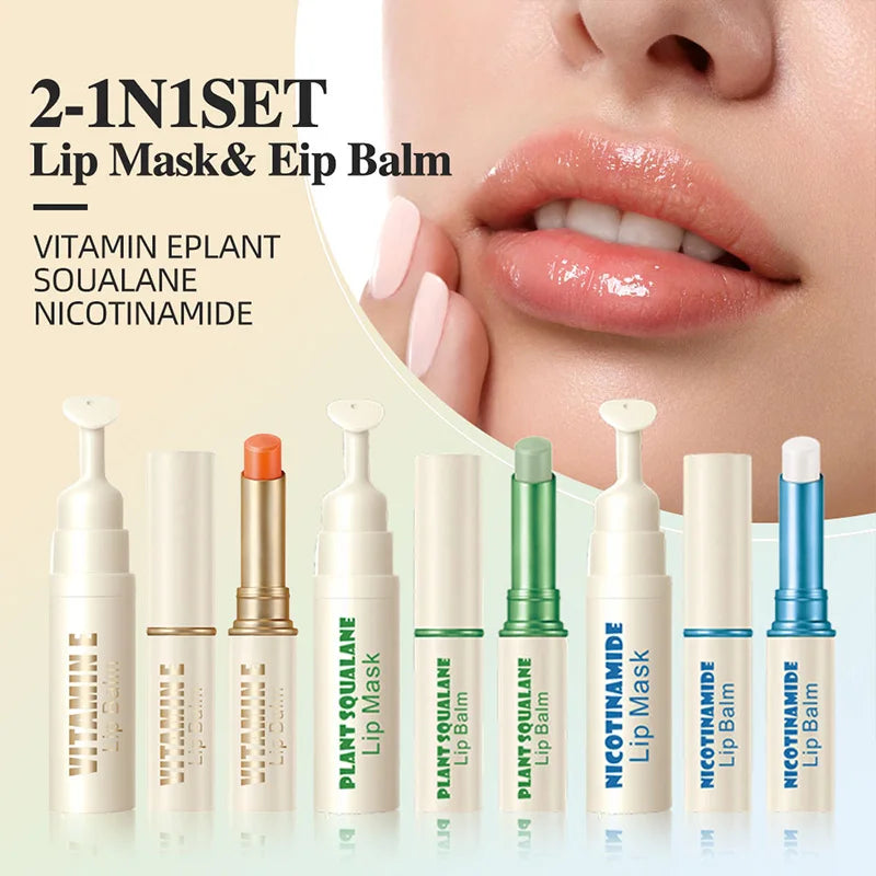 Lip Care & Hydrating Lip Mask Set - Cruelty-Free Night Repair Lip Care Tidesmit