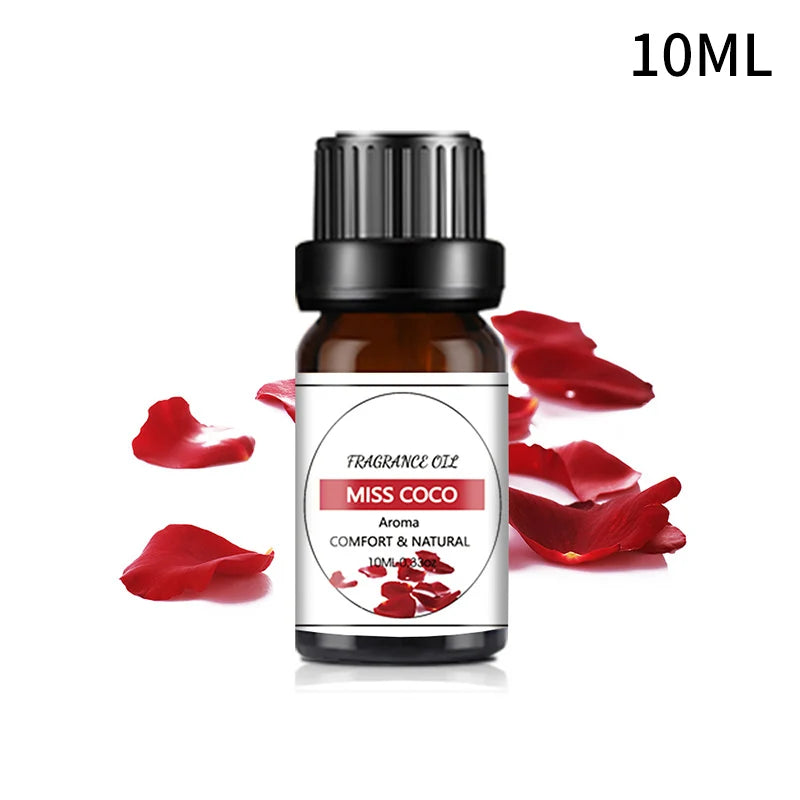 10ML Cherry Strawberry Lavender Jasmine Rose Vanilla Essential Oils for Diffuser, Humidifier, Massage, Candle, Soap Making