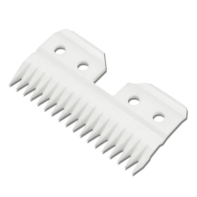 White ceramic replacement cutter for A5 pet grooming clippers to ensure sharp, smooth professional hair cutting.