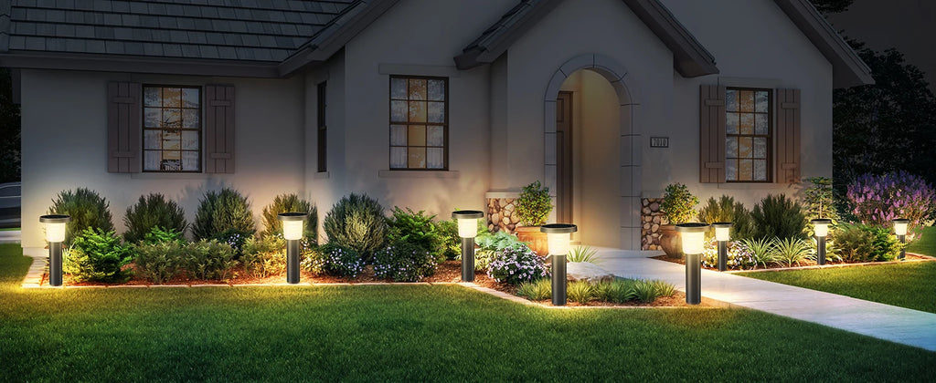 Intelamp 3800mah 500LM 2 Pack Solar Pathway Lights Lawn Lights Outdoor Auto On/Off Landscape Light For Yard Garden Driveway Patio Walkway