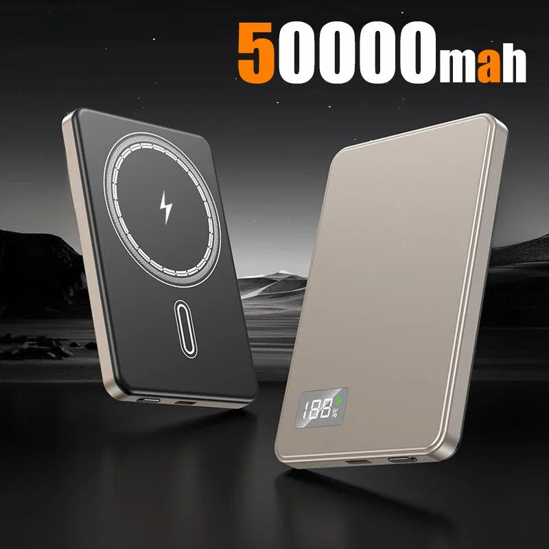 Tidesmit 50000mAh Magnetic Power Bank - 120W PD Fast Charging Portable Gold-50000mAh Tidesmit