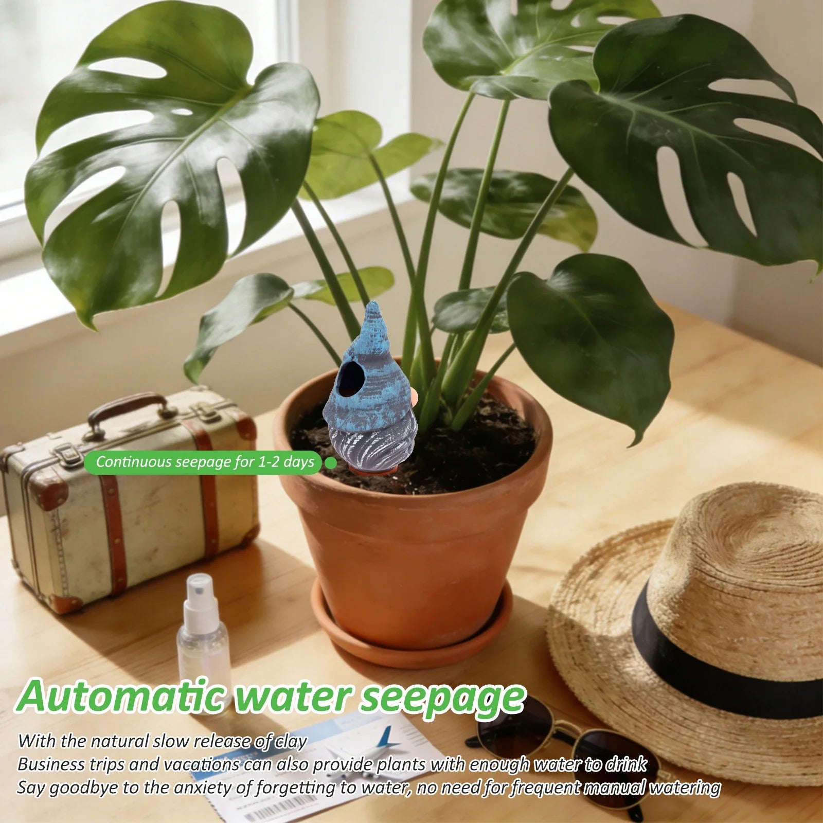4Pcs Automatic Plant Watering Bulbs Terracotta Self Watering Globe Spike Garden Planter Insert Drip Irrigation System Indoor