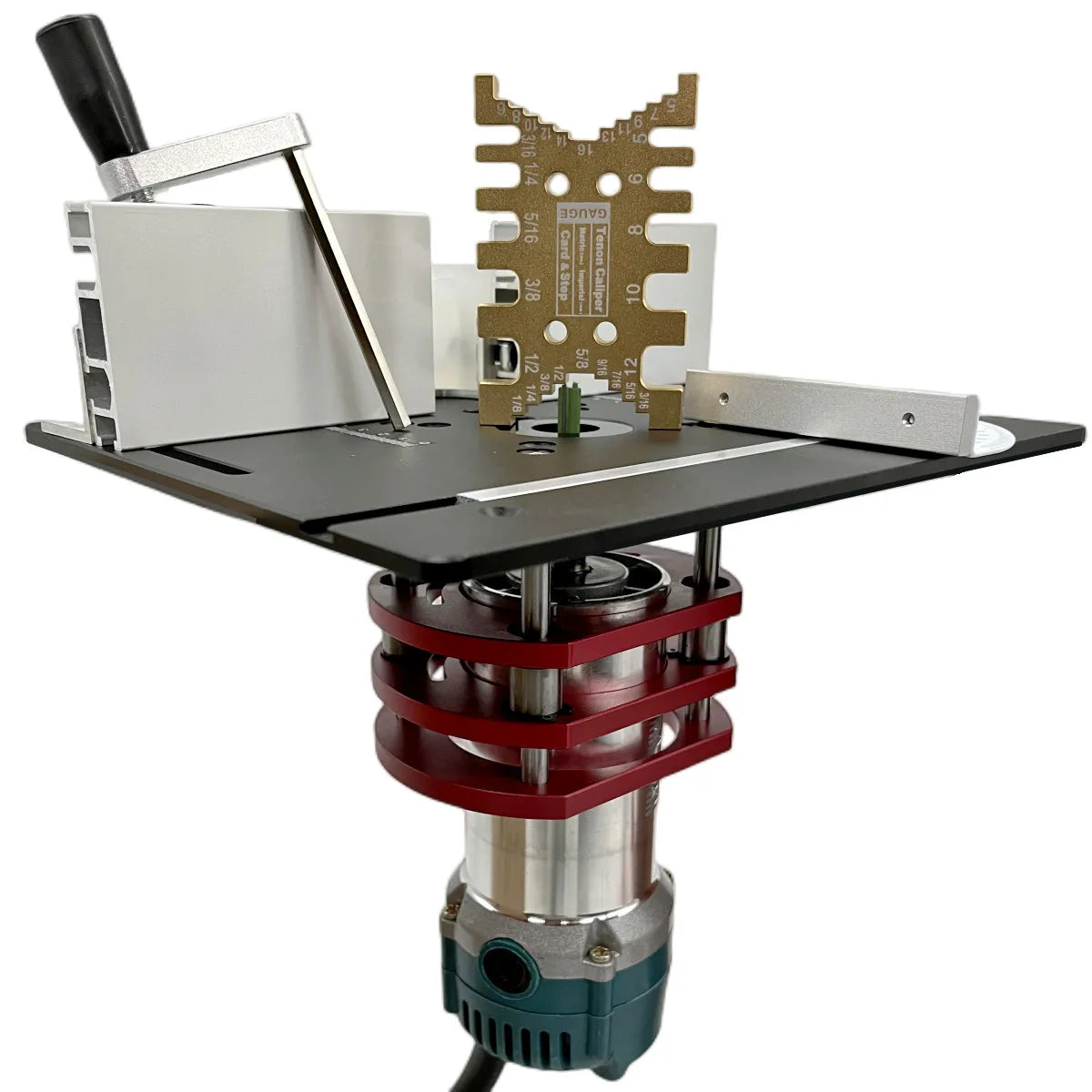Woodworking Router Lift System and Aluminum Top Plate for 65mm Diameter Motors Workbench Trimmer Engraving Machine DIY Tools