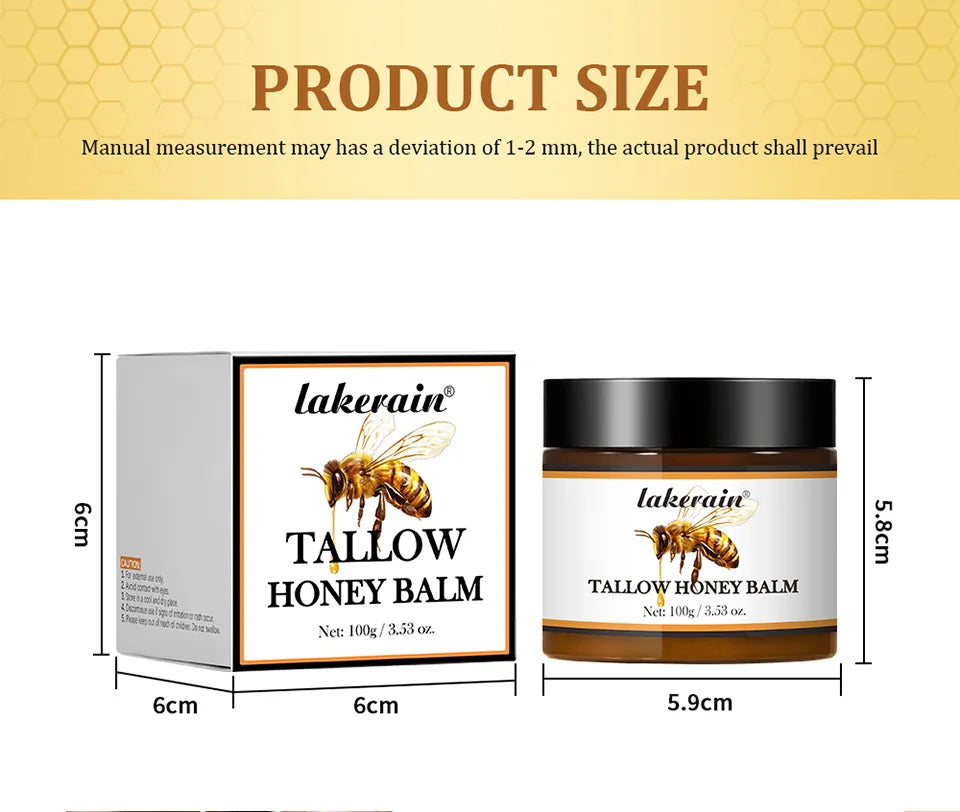 Honey Tallow Balm for Face Natural Handmade Lotion Whipped Beef Tallow Cream for Face & Body Sensitive Skin for Men & Women