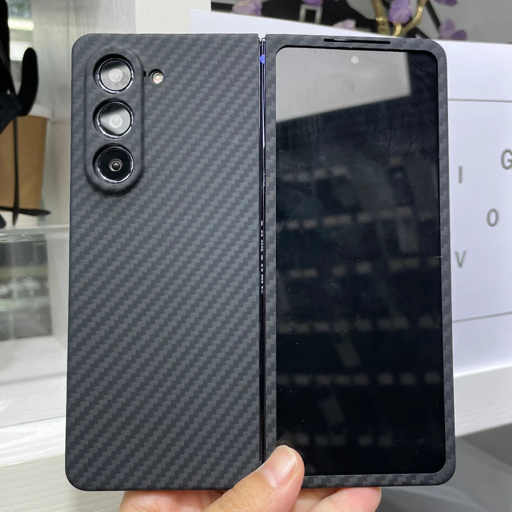 Samsung Galaxy Z Fold 6 Carbon Fiber Case | Ultra-Thin Aramid Cover Black(Fine hole)set China Mainland Tidesmit