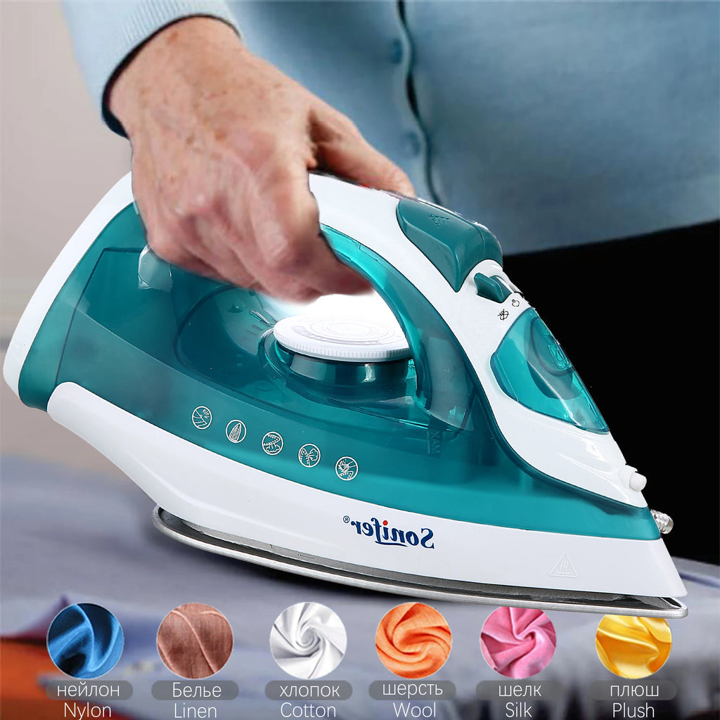 Tidesmit portable mini steam iron for clothes featuring adjustable ceramic soleplate for precision garment ironing