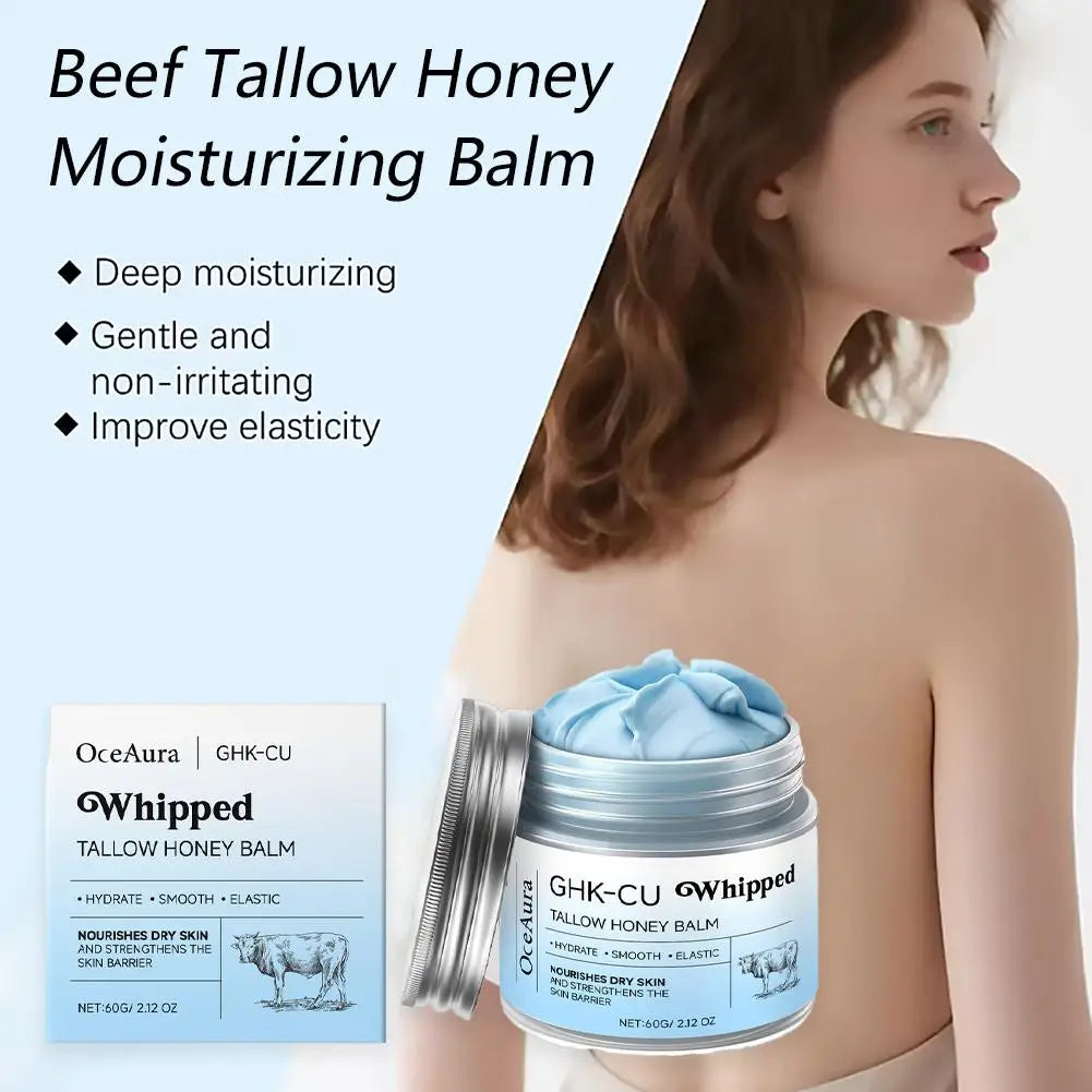 Copper Peptides GHK-Cu Beef Tallow Copper Peptide Face Cream 4% Peptides for Skin Firmness Deep Hydration Daily Facial Moistur