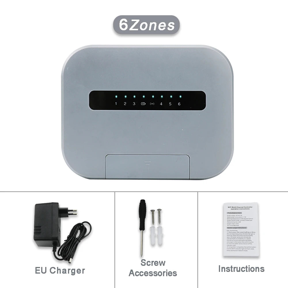 Smart WiFi Sprinkler Controller - 8 Zone WiFi Irrigation System 6 Zone Controller Tidesmit