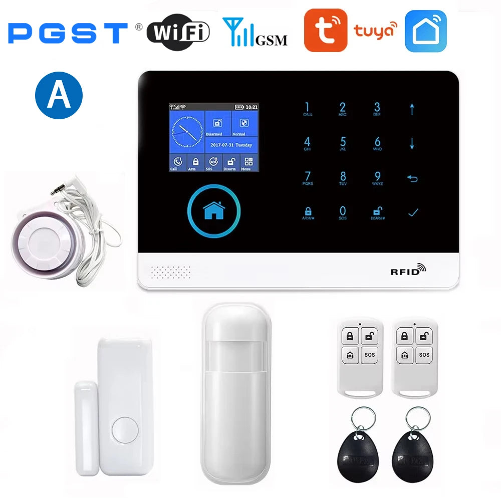 Wireless Home Alarm System with WiFi, Tuya App, and Smart Alerts A Eu plug Tidesmit