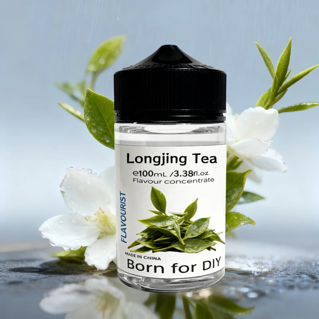 Longjing tea flavour concentrate in 100ml dropper bottle. This tea-based adaptogen ingredient is for DIY flavoring.