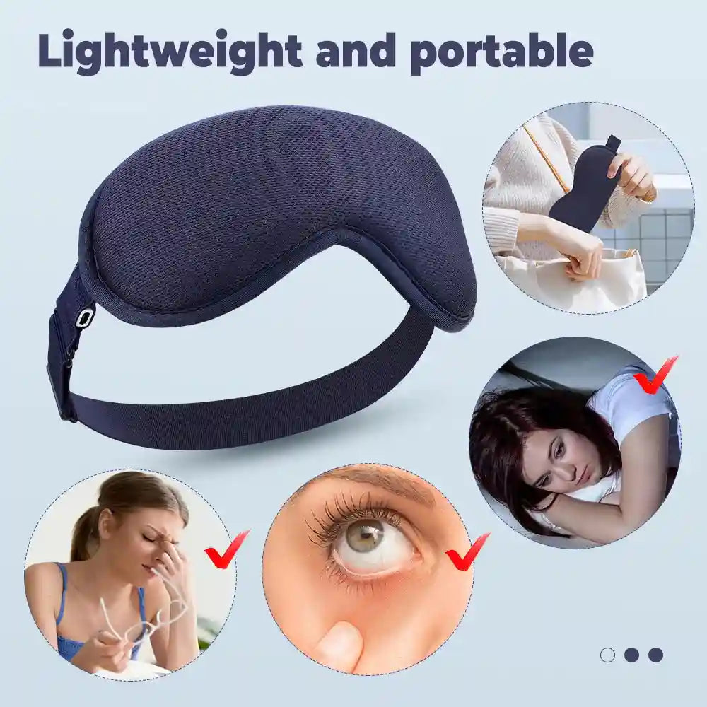 Electric Eye Massager with Heat - Portable Stress Relief Device Blue Relaxation Treatment Tidesmit