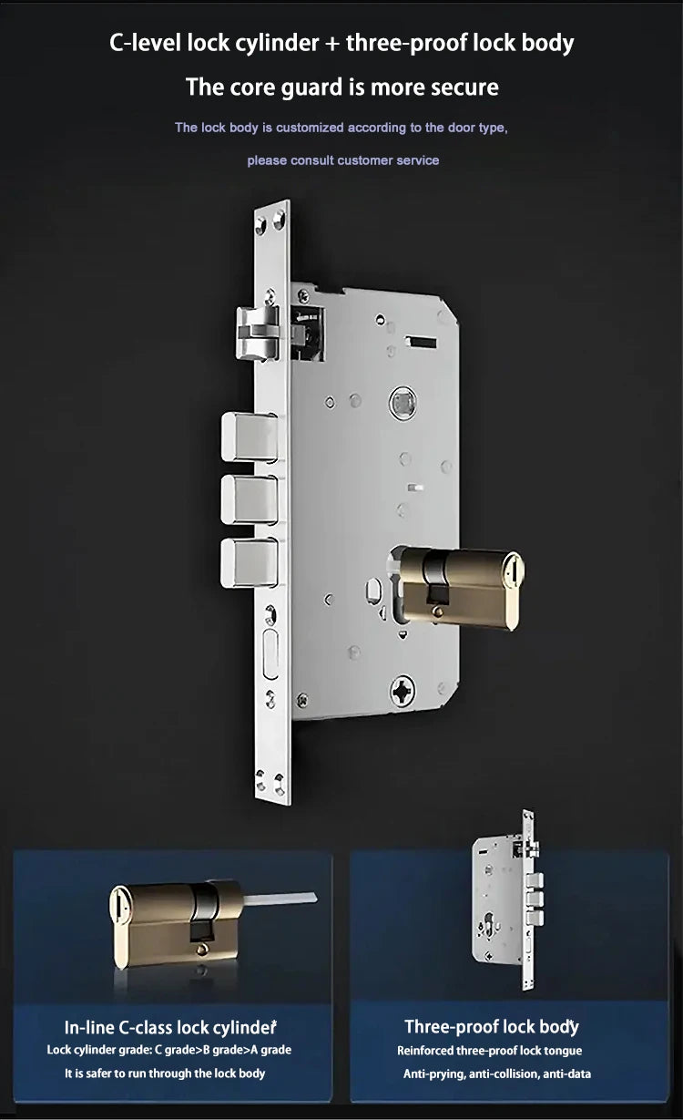 Electric Tuya App 3D Face Recognition Smart Doorlock Fingerprint Biometric Password Full Automatic Wifi Door Lock with Camera