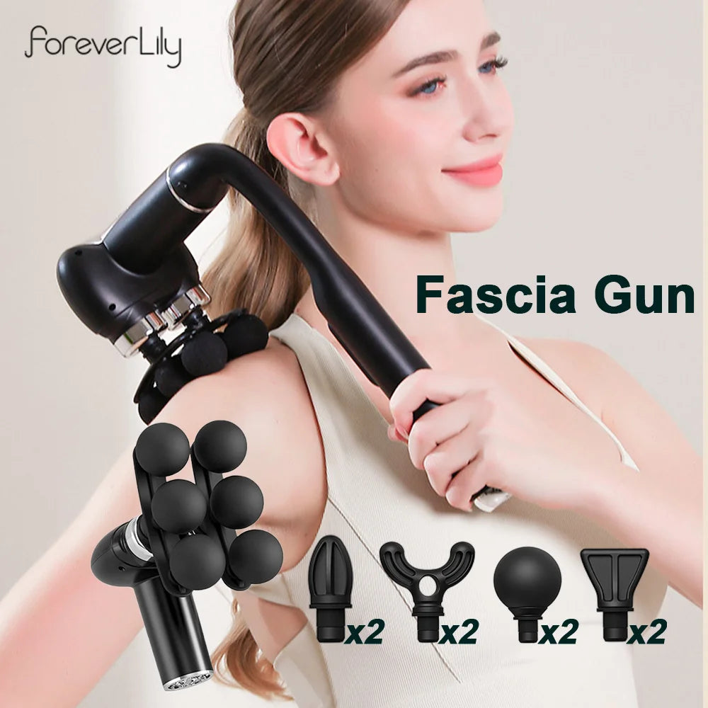 Fascia Massage Gun - 6-Head Deep Tissue Muscle Relief Device Back Massage Instrument Tidesmit