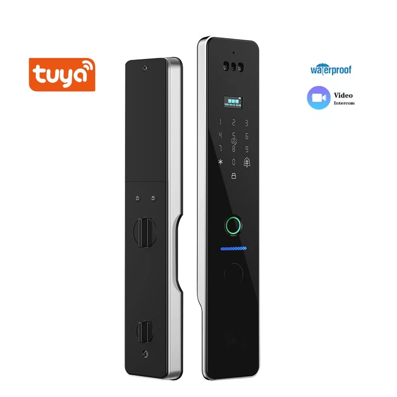 Latest Cerradura Inteligente 3D Face Fingerprint Door Lock Smart Camera Electric Password WiFi Network Memory Card Storage
