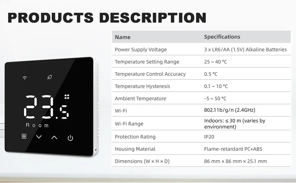 Tuya Smart Thermostat Water Gas Boiler WiFi ZigbeeBattery Wireless Floor Heating Temperature Remote Controller Google Home Alexa