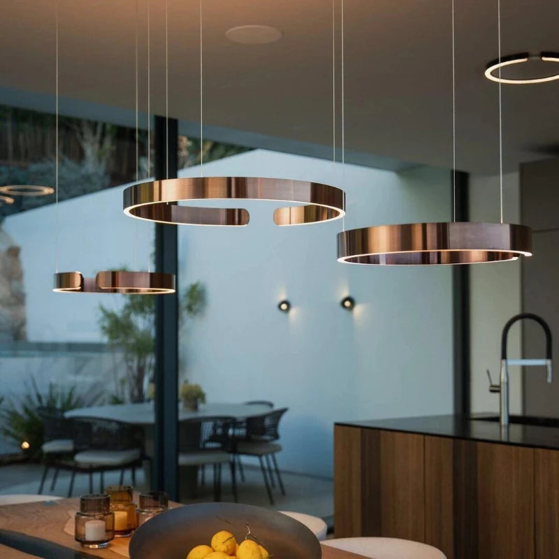 Modern LED Ring Ceiling Chandelier 60cm Black - Minimalist Decor Tidesmit