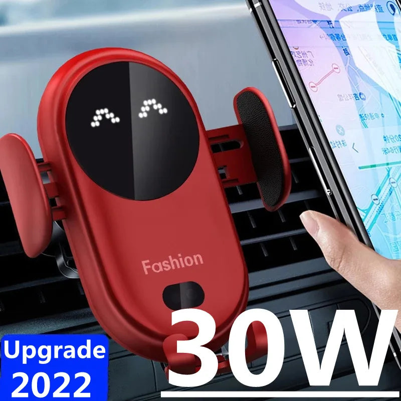 Wireless Car Charger Mount 30W Fast Charging Phone Holder for Car Tidesmit