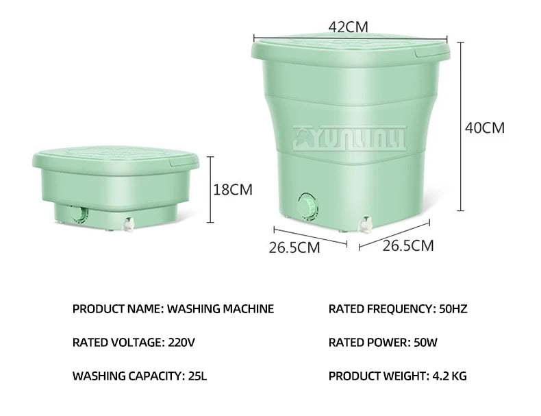 Tidesmit portable foldable washing machine for socks and underwear, compact automatic laundry appliance, view 16