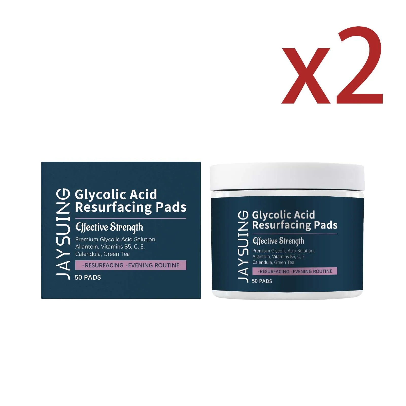Glycolic Acid Exfoliating Pads - Professional Pore Refining Treatment Scrubs Treatments 2x50PADS Tidesmit