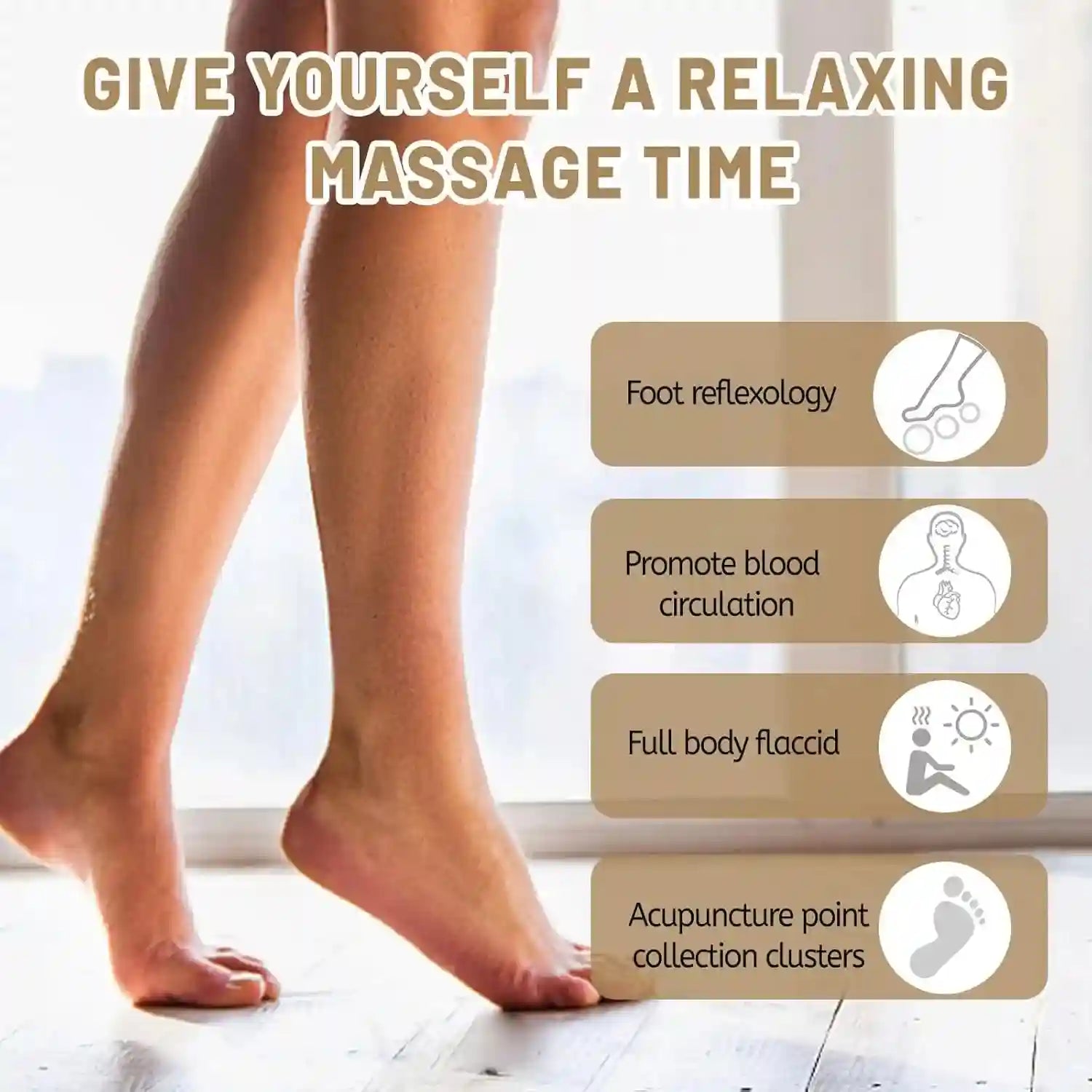 Wooden Foot Massager Roller for Plantar Fasciitis Relief - 1pc Massage Roller Tidesmit