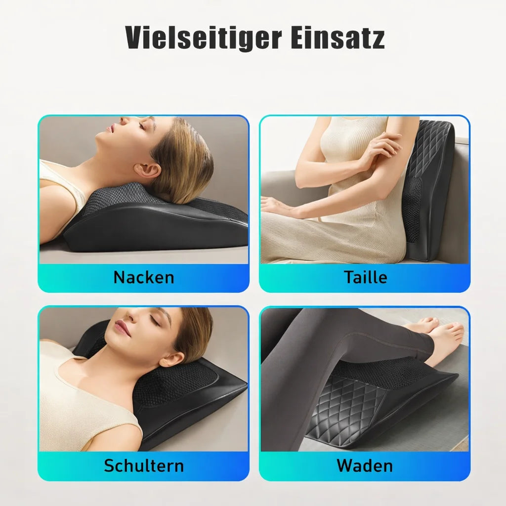 Electric Shiatsu Neck Massager With Heat - 3 Speeds - EU Plug Massage Cushion Tidesmit