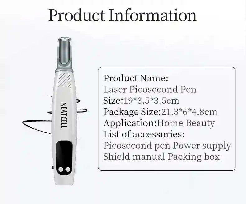Picosecond Laser Pen for Dark Spot Removal - Portable Skincare Device Eye Massage Instrument Tidesmit