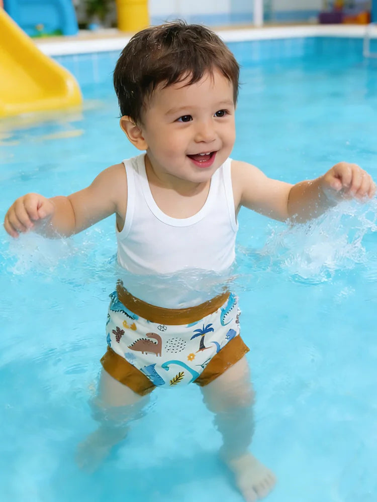 New Arrival Eezkoala Leakproof Swimming Diaper Newborn Baby High Waist Swim Nappies Washable Sunproof Baby Swimwear Cloth Nappys