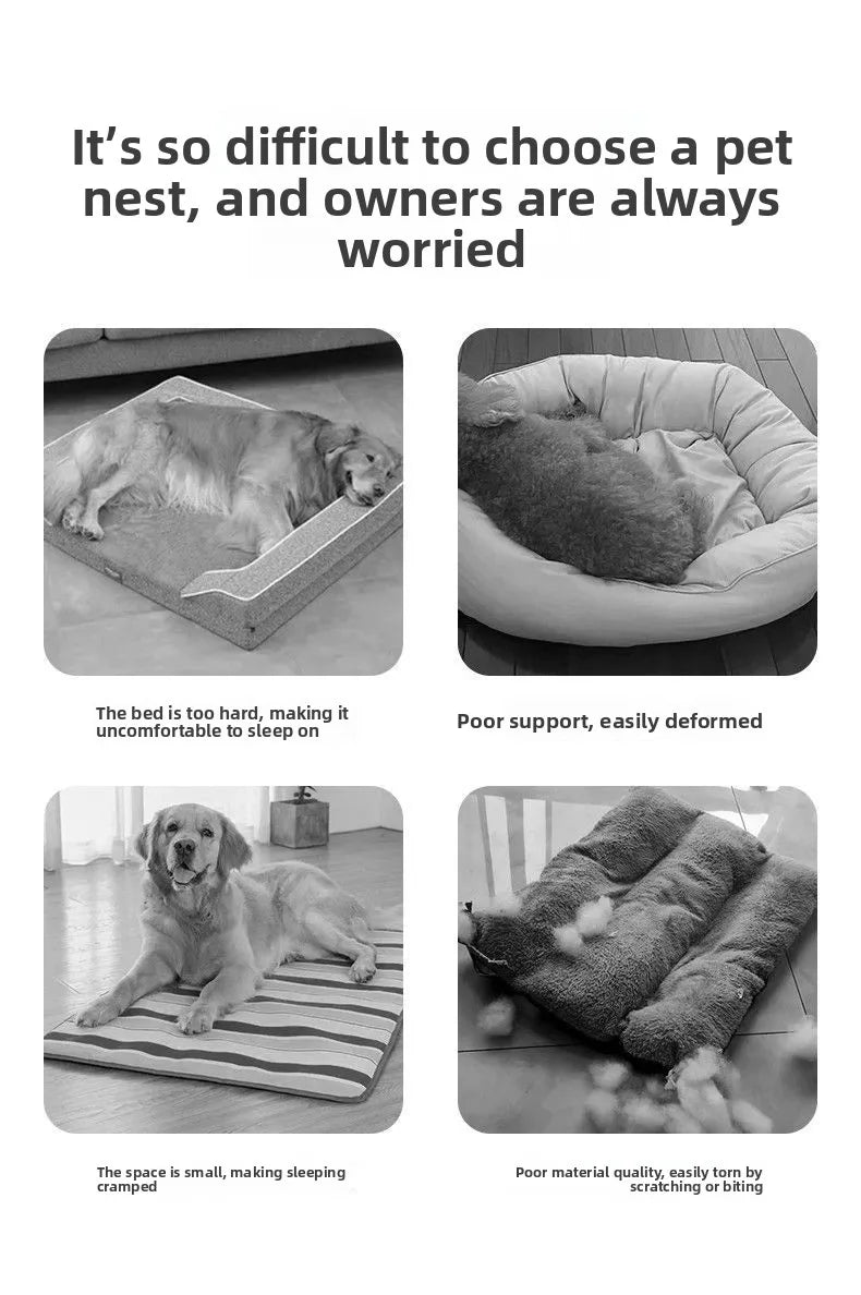 Extra large, thickened plush dog bed for comfort. Durable polyester pet sofa mat for large dogs, perfect for winter.
