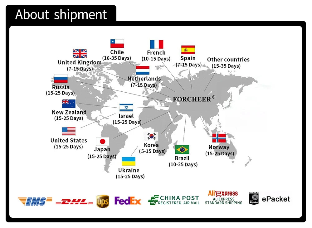 Plastic plant pot with tray listing, shipment map and delivery time banner graphic