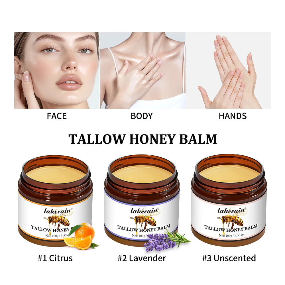 Whipped Beef Tallow And Honey Balm Moisturizing Beef Tallow Face Cream Body Lotion Grass Fed Grass Finished Face Cream Skin Care