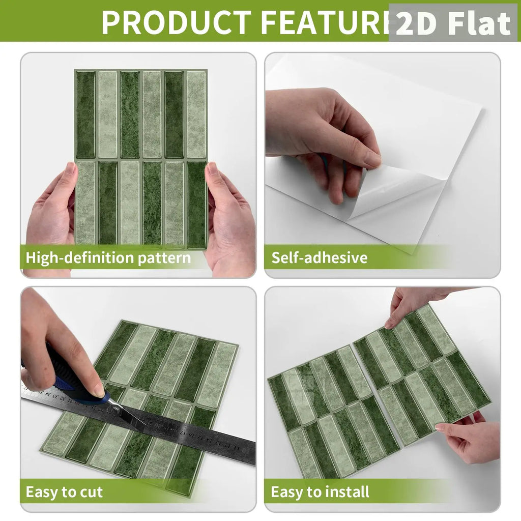 Self-adhesive tile decals, peel-and-stick tile stickers, splash-proof wall decor for kitchens and bathrooms, bedroom decor