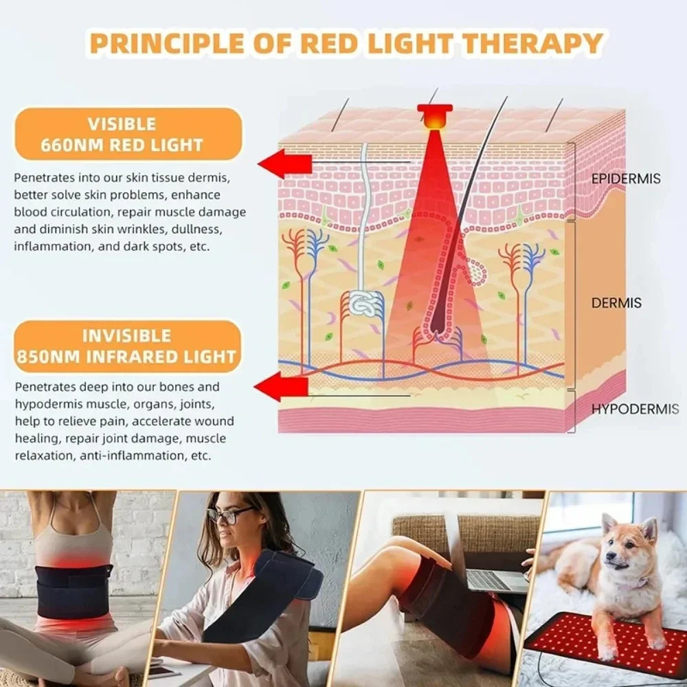 Red Light Therapy Belt: 120 LED Portable Wellness Device for Home Use Relaxation Treatment Tidesmit