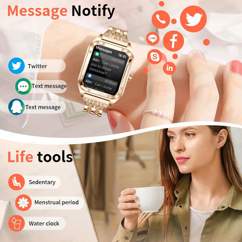 2026Ultra Thin Fashion Smart Watch For Women Screen Always Display Time Sports Bracelet Bluetooth Call 1.59" AMOLED Woman Watch