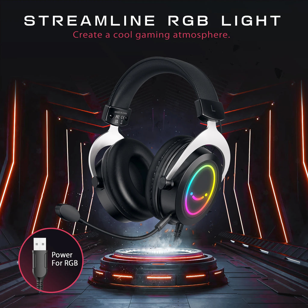 H3 Gaming Headset with Detachable Mic and Stereo RGB Sound Tidesmit