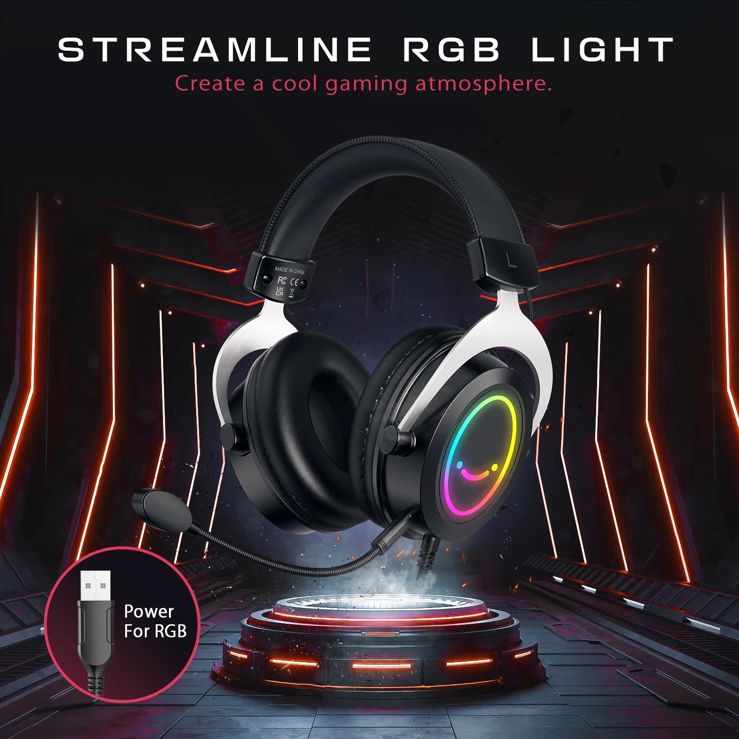 H3 Gaming Headset with Detachable Mic and Stereo RGB Sound Tidesmit
