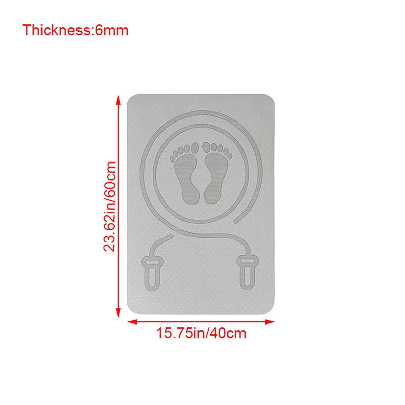 6MM Skipping Rope Mat Anti-noise Jump Rope Mat Floor Mats Exercise Shock Absorption Yoga Mat TPE Skipping Mat Fitness Pad B.H