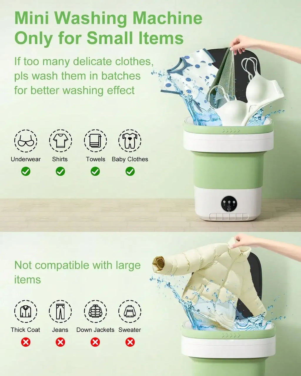 Tidesmit Portable Folding Washing Machine 110V US Plug
