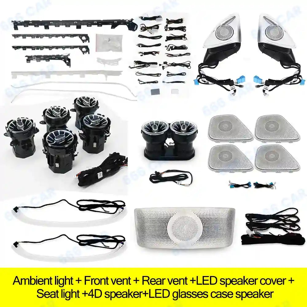 Mercedes Benz Ambient Lighting Kit 64 Color RGB LED Interior Air W177 W118 Suit 6 CN Tidesmit