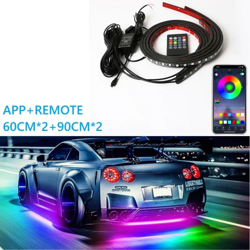 Car Underglow LED Light Kit RGB Dream Color - App Controlled Tidesmit 60cm 90cm Colorful Tidesmit