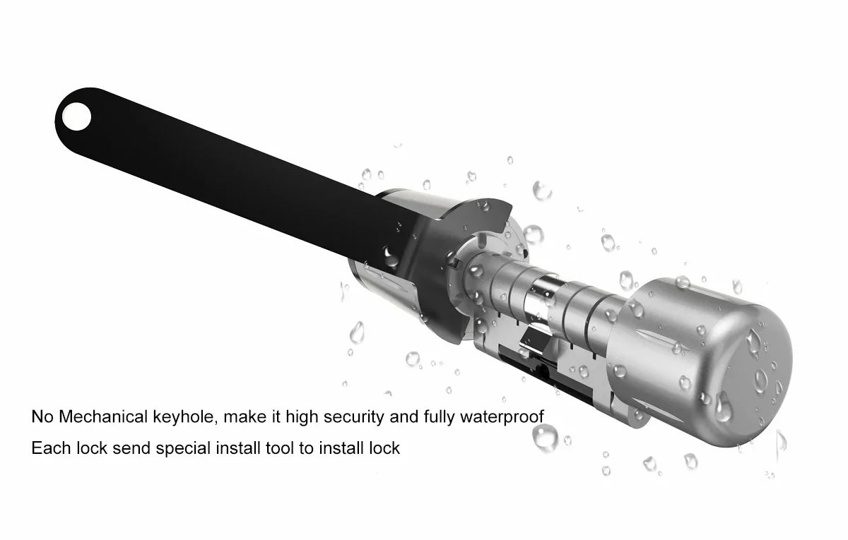 IP67 Waterproof Euro Smart Electronic Door Lock Cylinder TTLock App Control Anti-Drill Remote Access Lock