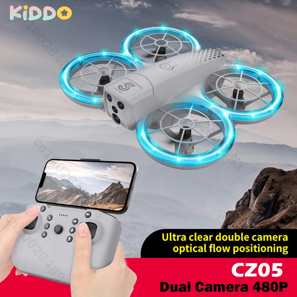 Camera Drone with Dual FPV Lens - Foldable Beginner RC Quadcopter Tidesmit