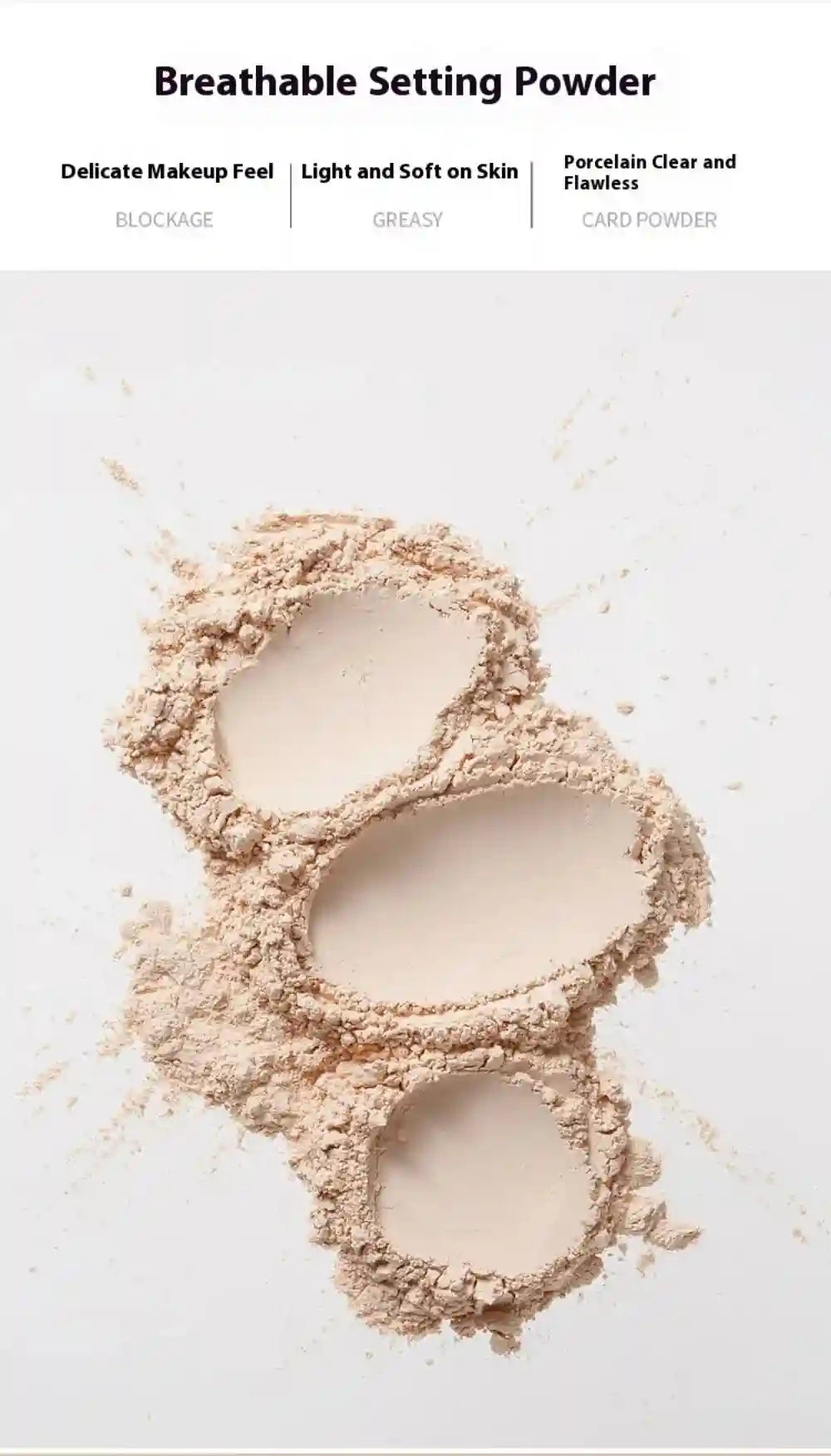 Tidesmit TLM TAILAIMEI two-way cake compact powder matte finish oil control lightweight face makeup texture close-up