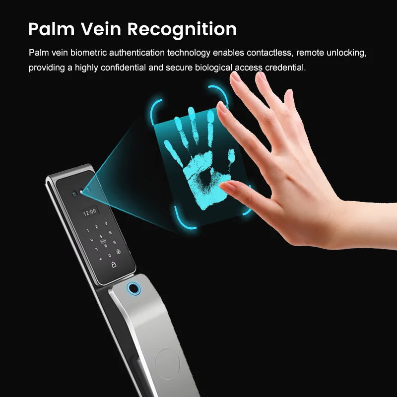 Waterproof  Smart Door Alexa Lock Israel 6590 Mortise Hebrew Tuya Smart Life APP Face Digital Door Lock With Camera