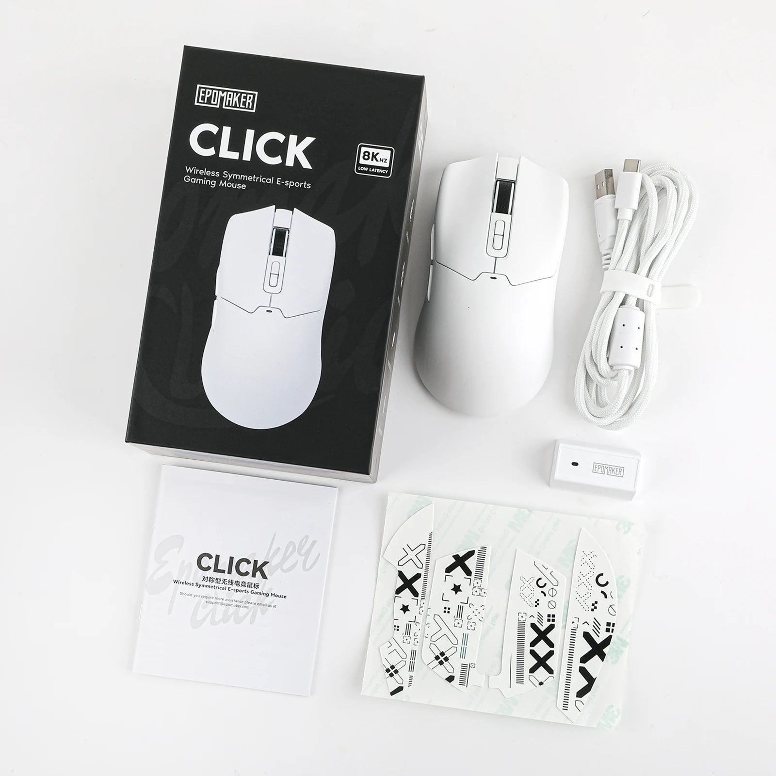 EPOMAKER Click Tri-mode Wireless Lightweight Gaming Mouse 8K Polling Rate with PAW3950 Sensor & 800 to 42000 DPI