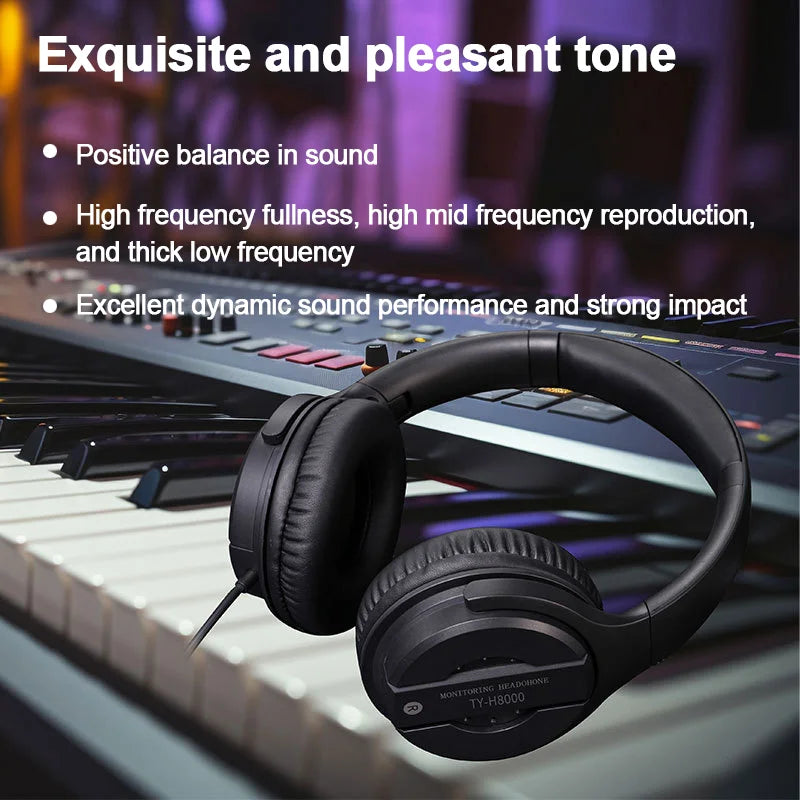 Studio Monitor Headphones with Active Noise Cancellation - Wired Over-Ear Tidesmit