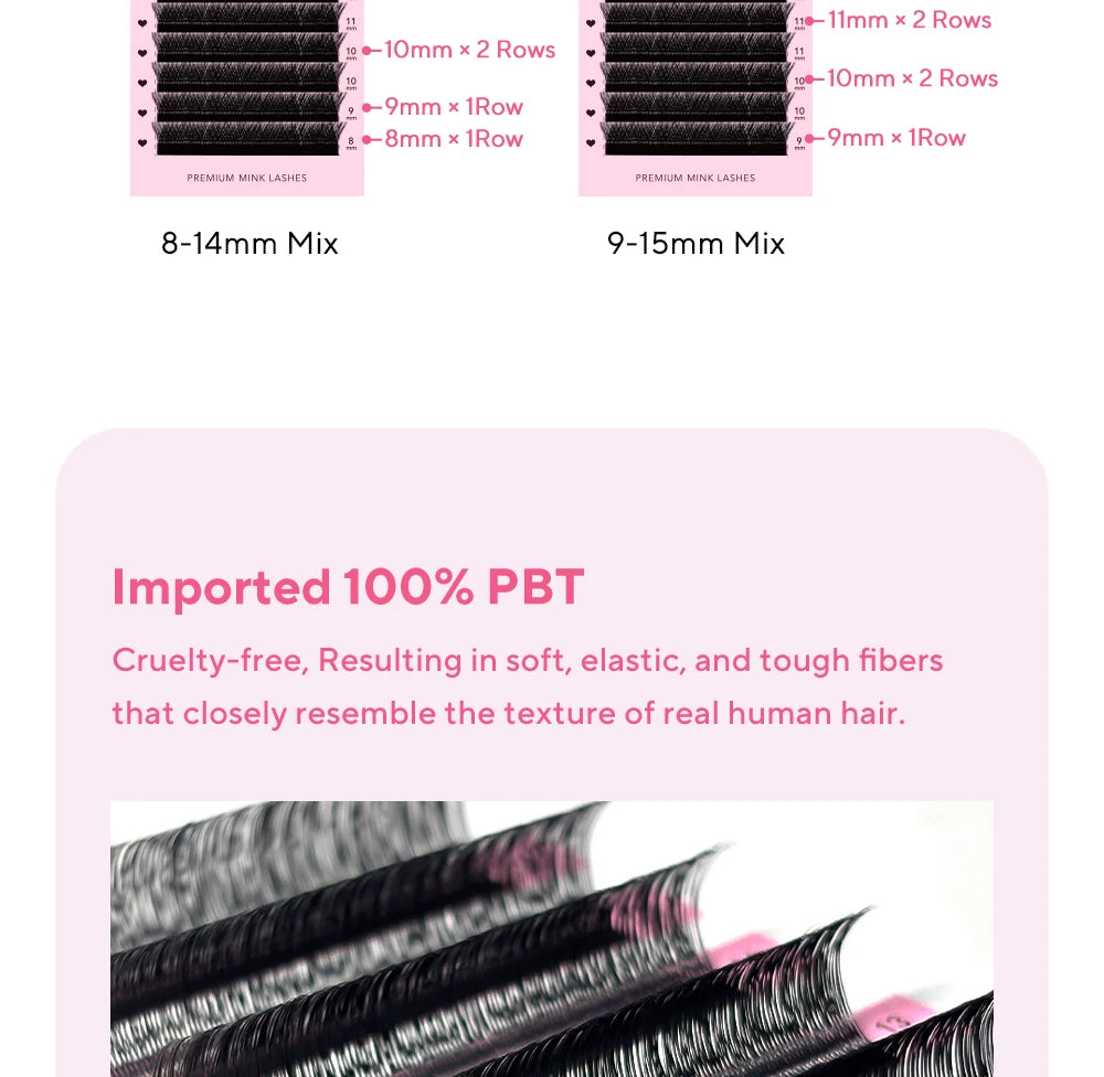 DIYDAY U-shaped Eyelash Extension Easy to Apply 3D Volume False Lashes Natural Wispy U YY Shape Faux Mink Eyelashes for